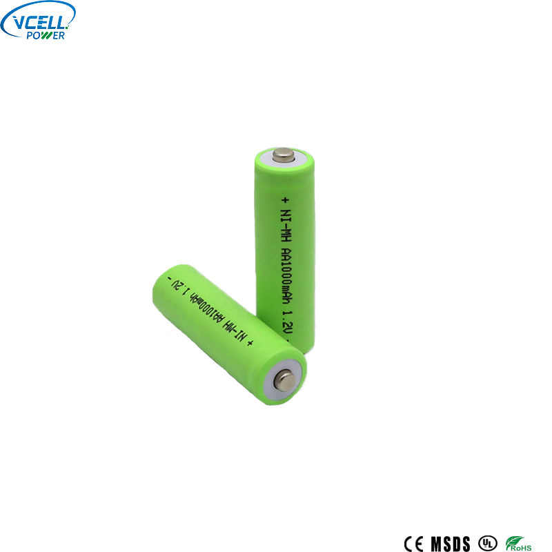 Bateria recarregável de 1.2V 1000mAh AA NIMH