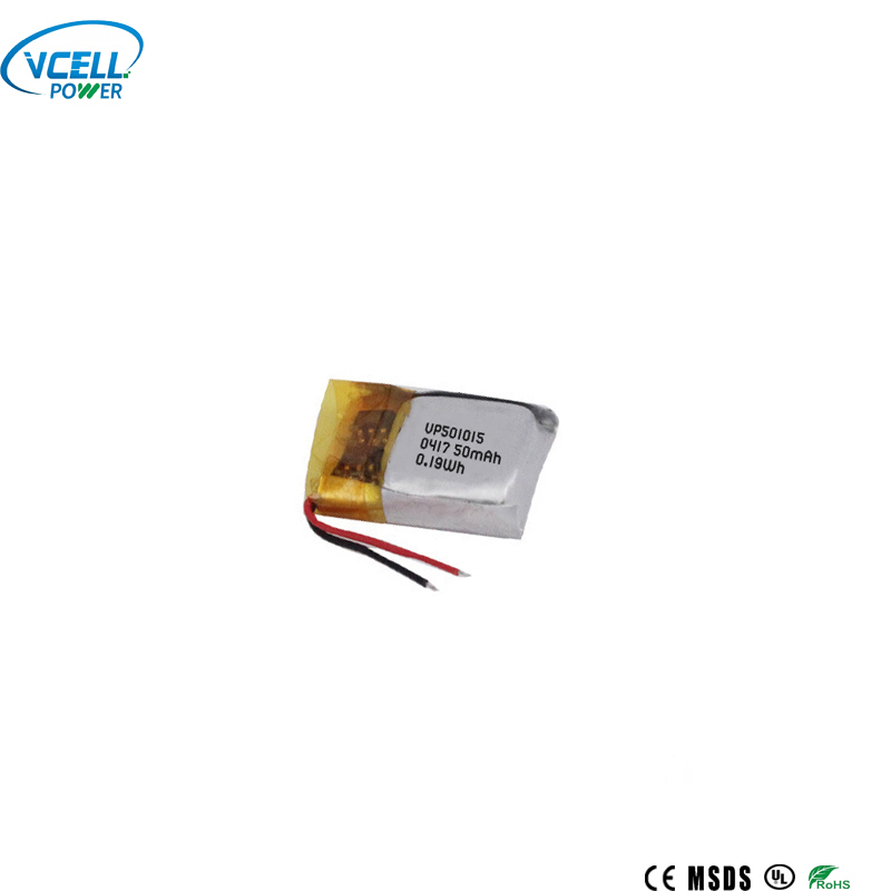 bateria de polímero de lítio 3.7V 501015 50mAh mini