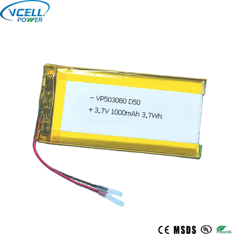 503060 bateria de polímero de lítio 3,7V 1000mAh 3,7Wh